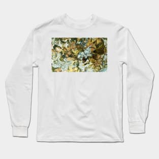 Gold and Silver Abstract Leaves Long Sleeve T-Shirt